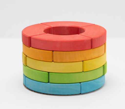 AVDAR 小建筑师系列多块弯块积木 男孩女孩儿童益智玩具早教教具